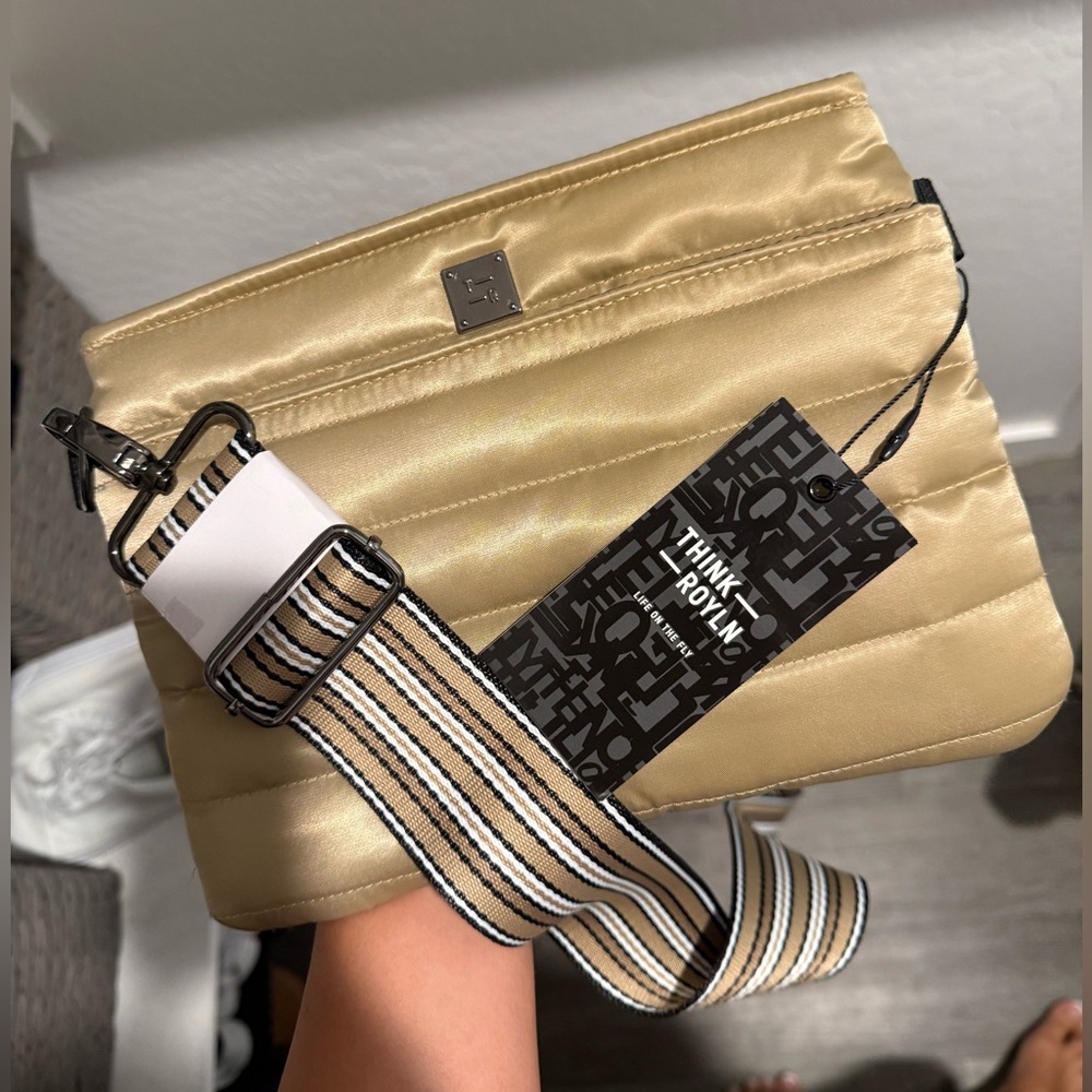 THINK ROYLN Bag with Striped Strap Polished Dune color